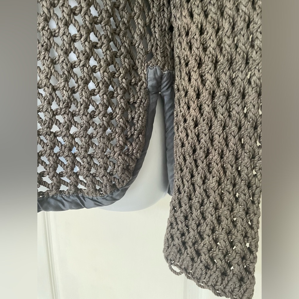 Rag & Bone Thick Dark Gray Open-Knit Cotton Silk Sweater Shirt XS - Picture 10 of 11